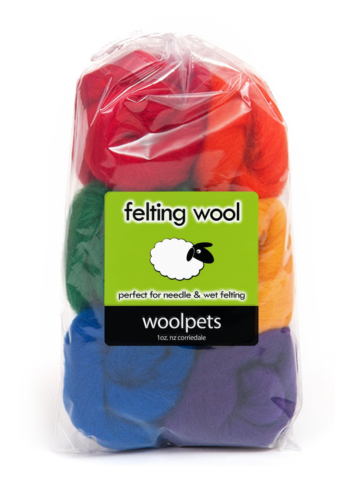 Clouds Corriedale Wool Roving - 6 Pack Assorted-Pre-Packaged Wool Sets-WoolPets-Acorns & Twigs