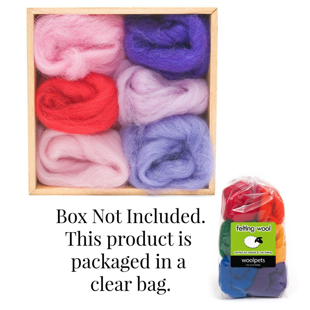 Clouds Corriedale Wool Roving - 6 Pack Assorted-Pre-Packaged Wool Sets-WoolPets-Acorns &amp; Twigs