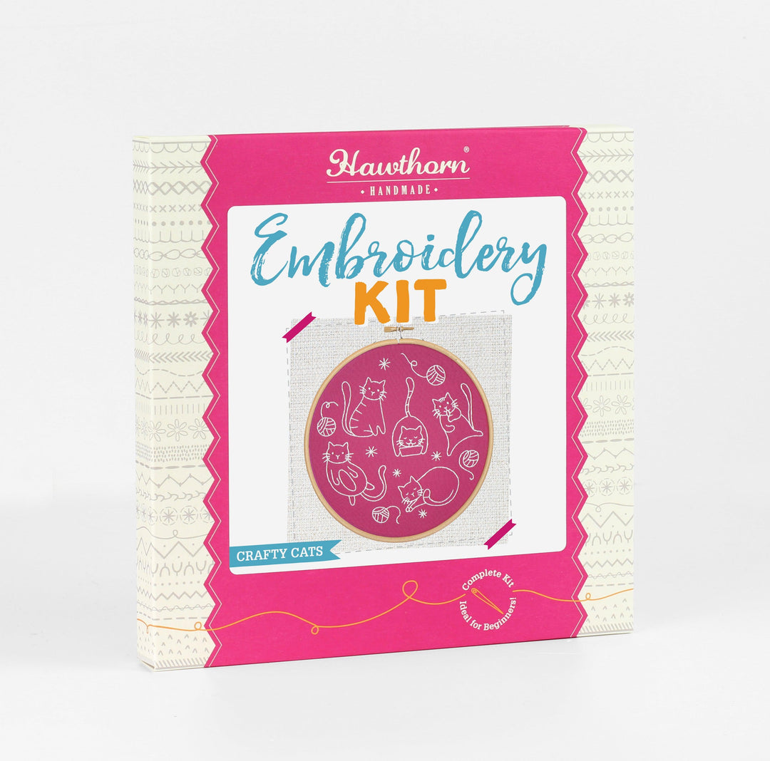 Crafty Cats Embroidery Kit-Embroidery-Hawthorn Handmade-Acorns &amp; Twigs