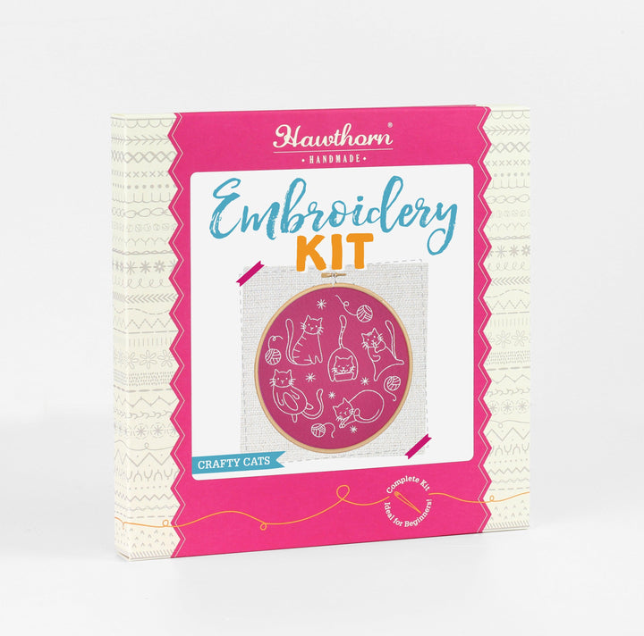 Crafty Cats Embroidery Kit-Embroidery-Hawthorn Handmade-Acorns &amp; Twigs