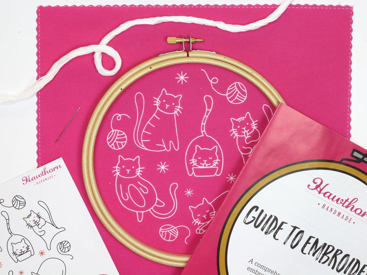 Crafty Cats Embroidery Kit-Embroidery-Hawthorn Handmade-Acorns &amp; Twigs