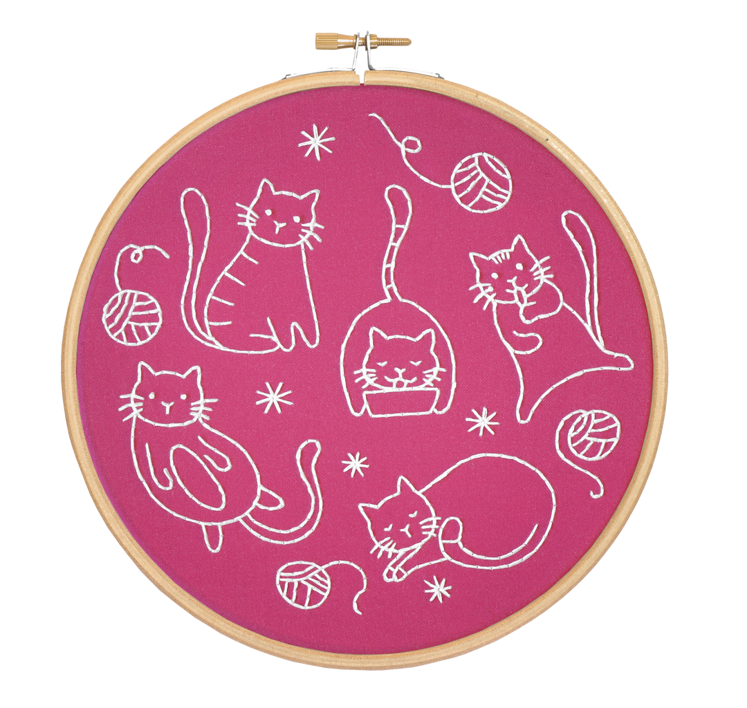 Crafty Cats Embroidery Kit-Embroidery-Hawthorn Handmade-Acorns &amp; Twigs