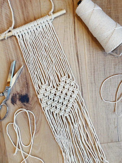 DIY Macrame Heart Wall Hanging Kit-Macrame-Likewoah Handmade-Acorns & Twigs