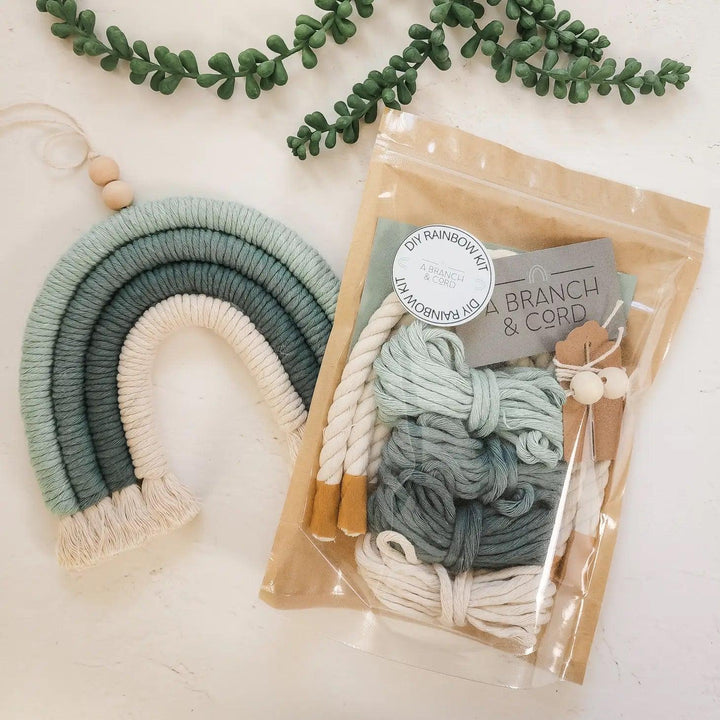 DIY Macrame Rainbow Kit - Jade-Macrame-A Branch &amp; Cord-Acorns &amp; Twigs