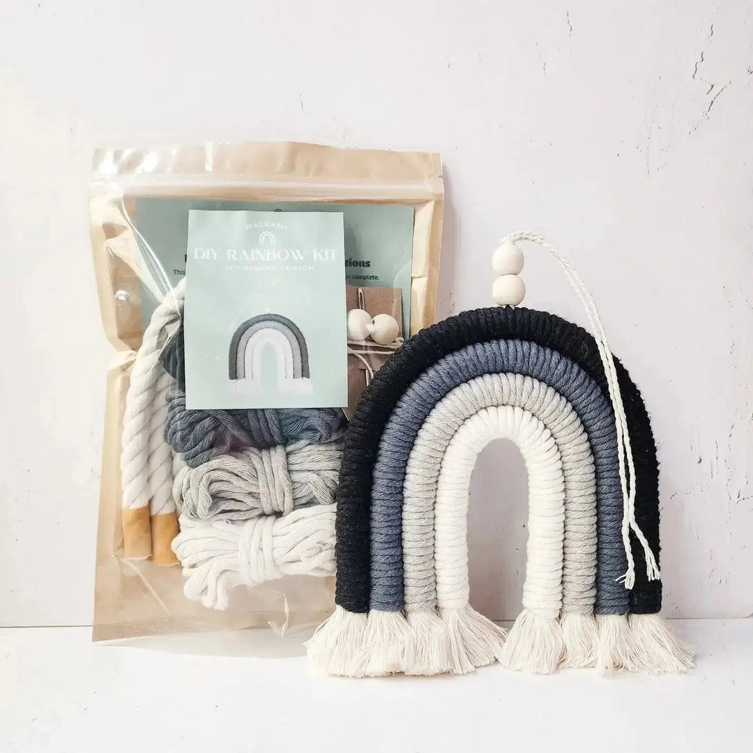 DIY Macrame Rainbow Kit - Neutral-Macrame-A Branch &amp; Cord-Acorns &amp; Twigs