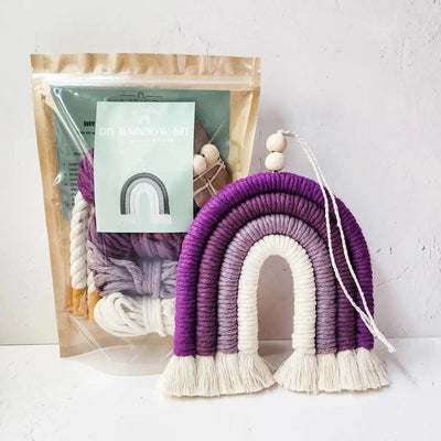 DIY Macrame Rainbow Kit - Purple-Macrame-A Branch & Cord-Acorns & Twigs