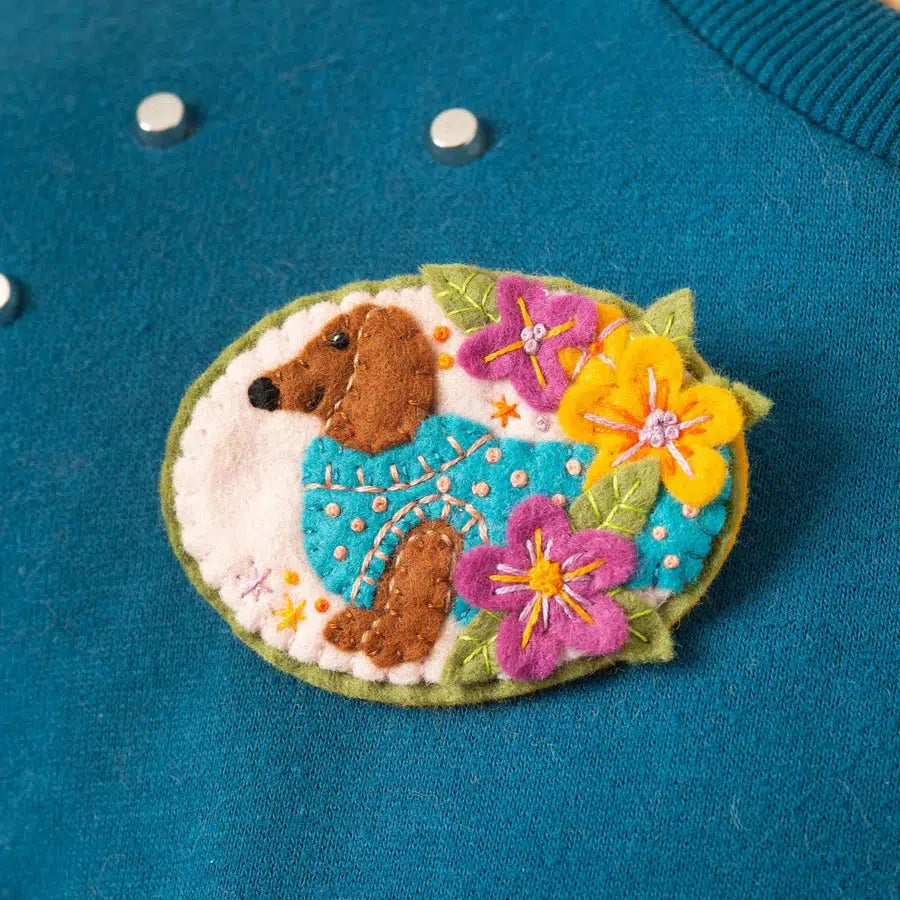 Dachshund Felt Craft Brooch Kit-Felt Craft-Hawthorn Handmade-Acorns &amp; Twigs
