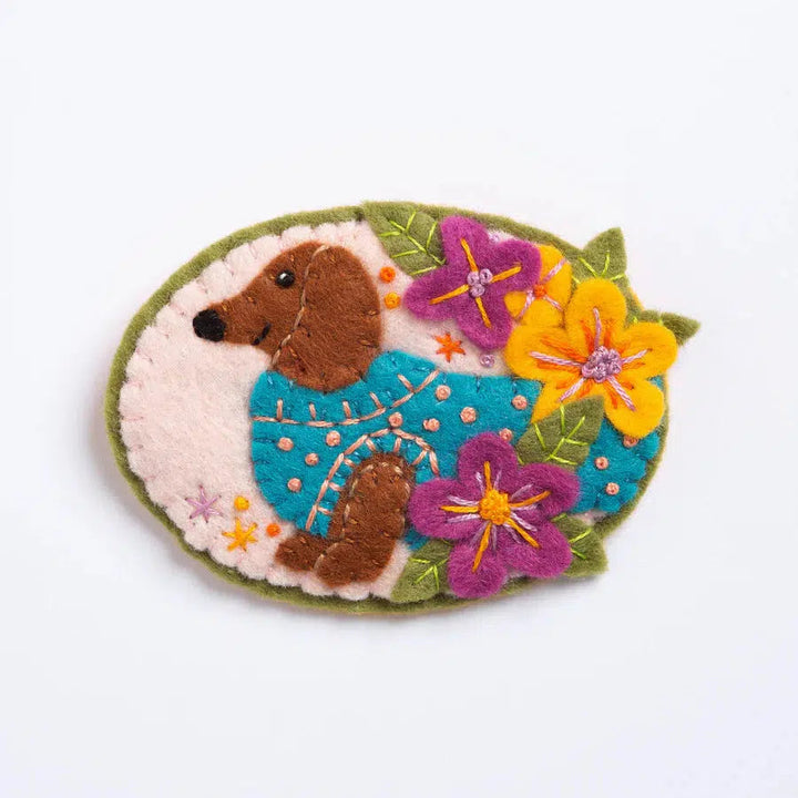 Dachshund Felt Craft Brooch Kit-Felt Craft-Hawthorn Handmade-Acorns &amp; Twigs