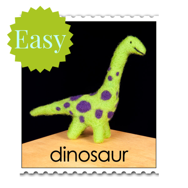 Dinosaur Needle Felting Kit - EASY-Needle Felting-WoolPets-Acorns &amp; Twigs