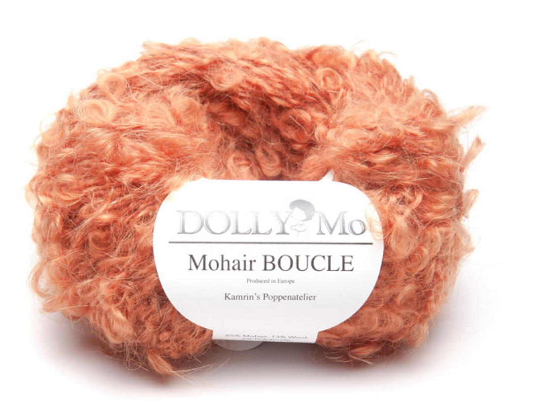 Light Weight Small Loop Boucle Mohair Yarn in Doll Hair Colors 3 Oz. Skein  