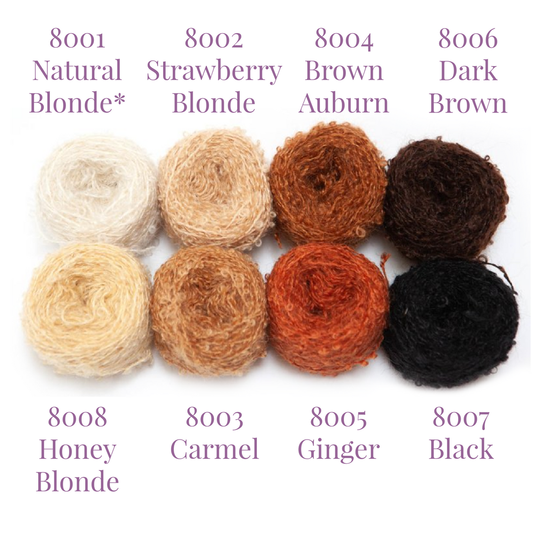 DollyMo Mini Boucle Mohair Doll Hair Yarn – Acorns Twigs
