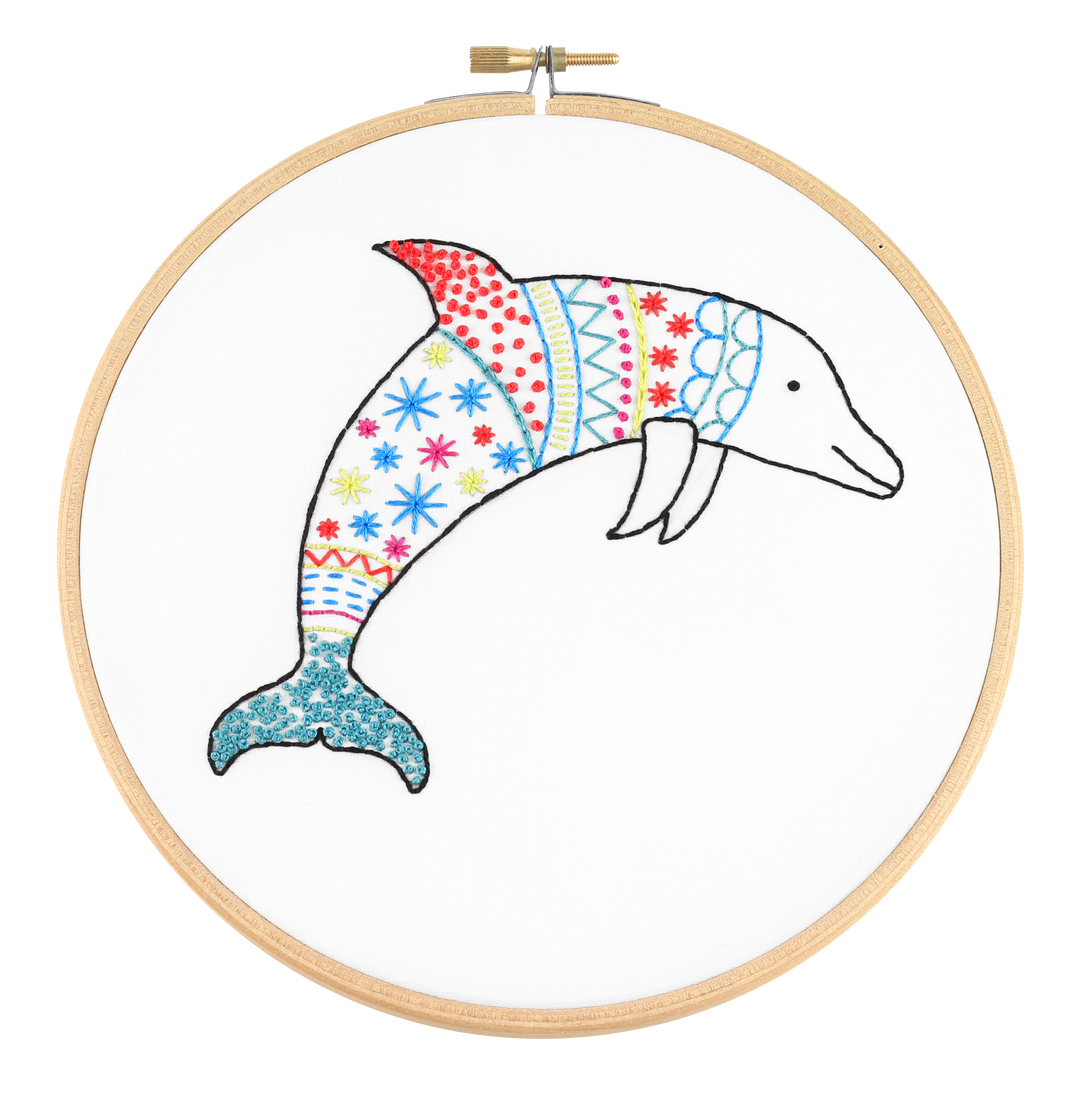 Dolphin Embroidery Kit-Embroidery-Hawthorn Handmade-Acorns &amp; Twigs