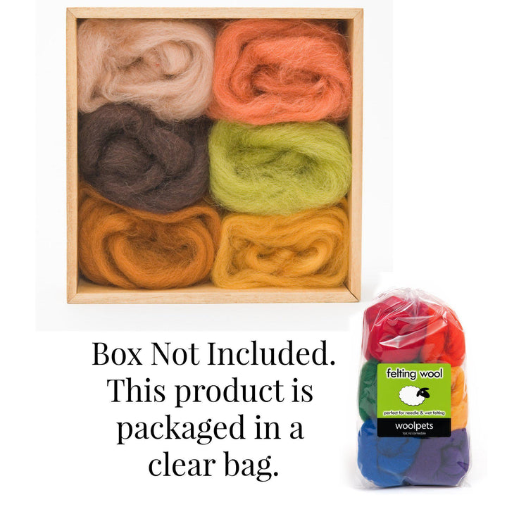 Earth Corriedale Wool Roving - 6 Pack Assorted-Pre-Packaged Wool Sets-WoolPets-Acorns &amp; Twigs