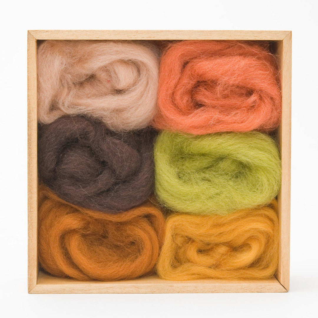 Earth Corriedale Wool Roving - 6 Pack Assorted-Pre-Packaged Wool Sets-WoolPets-Acorns &amp; Twigs