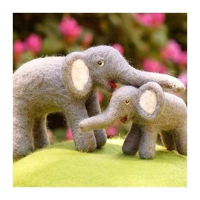 Elephant Needle Felting Kit - INTERMEDIATE-Needle Felting-WoolPets-Acorns &amp; Twigs