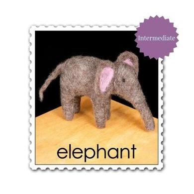 Elephant Needle Felting Kit - INTERMEDIATE-Needle Felting-WoolPets-Acorns & Twigs