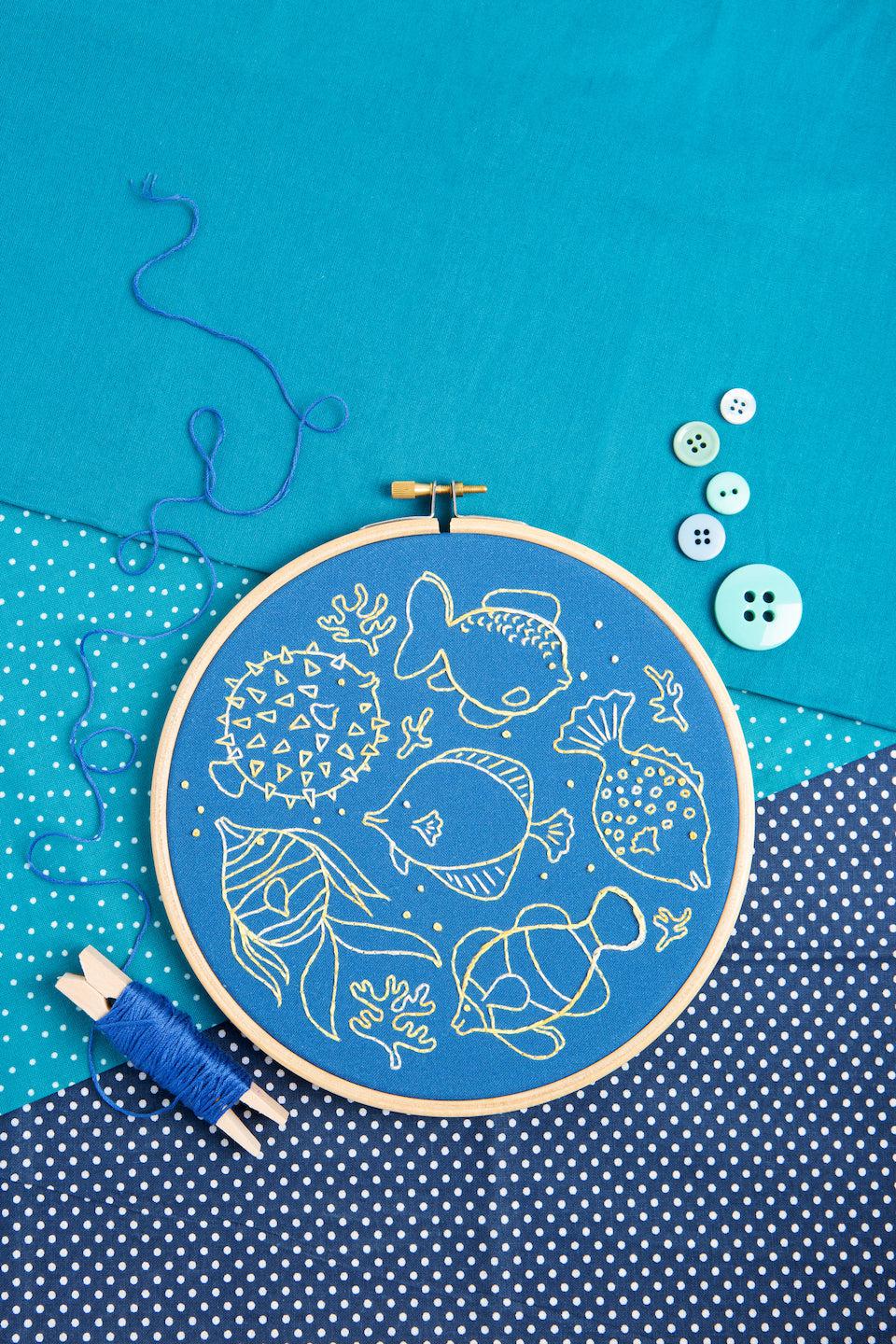 Fancy Fish Embroidery Kit-Embroidery-Hawthorn Handmade-Acorns &amp; Twigs