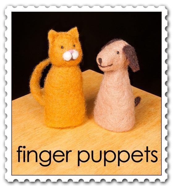 Finger Puppets Felting Kit - Starter Kit-Needle Felting-WoolPets-Acorns &amp; Twigs