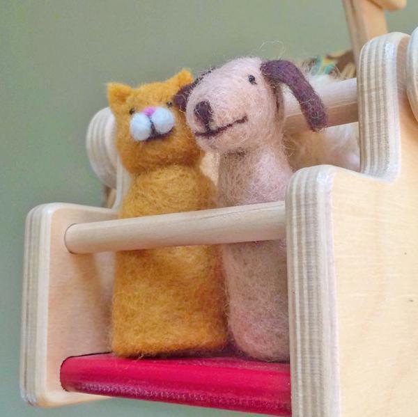 Finger Puppets Felting Kit - Starter Kit-Needle Felting-WoolPets-Acorns &amp; Twigs