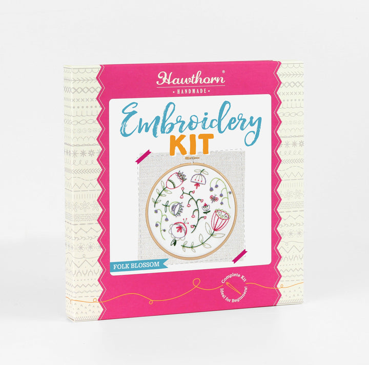 Folk Blossom Embroidery Kit-Embroidery-Hawthorn Handmade-Acorns &amp; Twigs