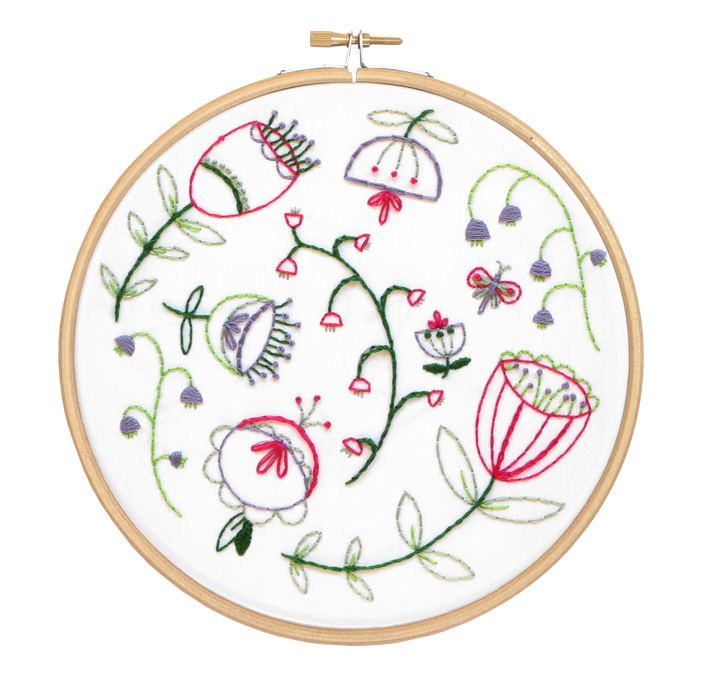 Folk Blossom Embroidery Kit-Embroidery-Hawthorn Handmade-Acorns &amp; Twigs