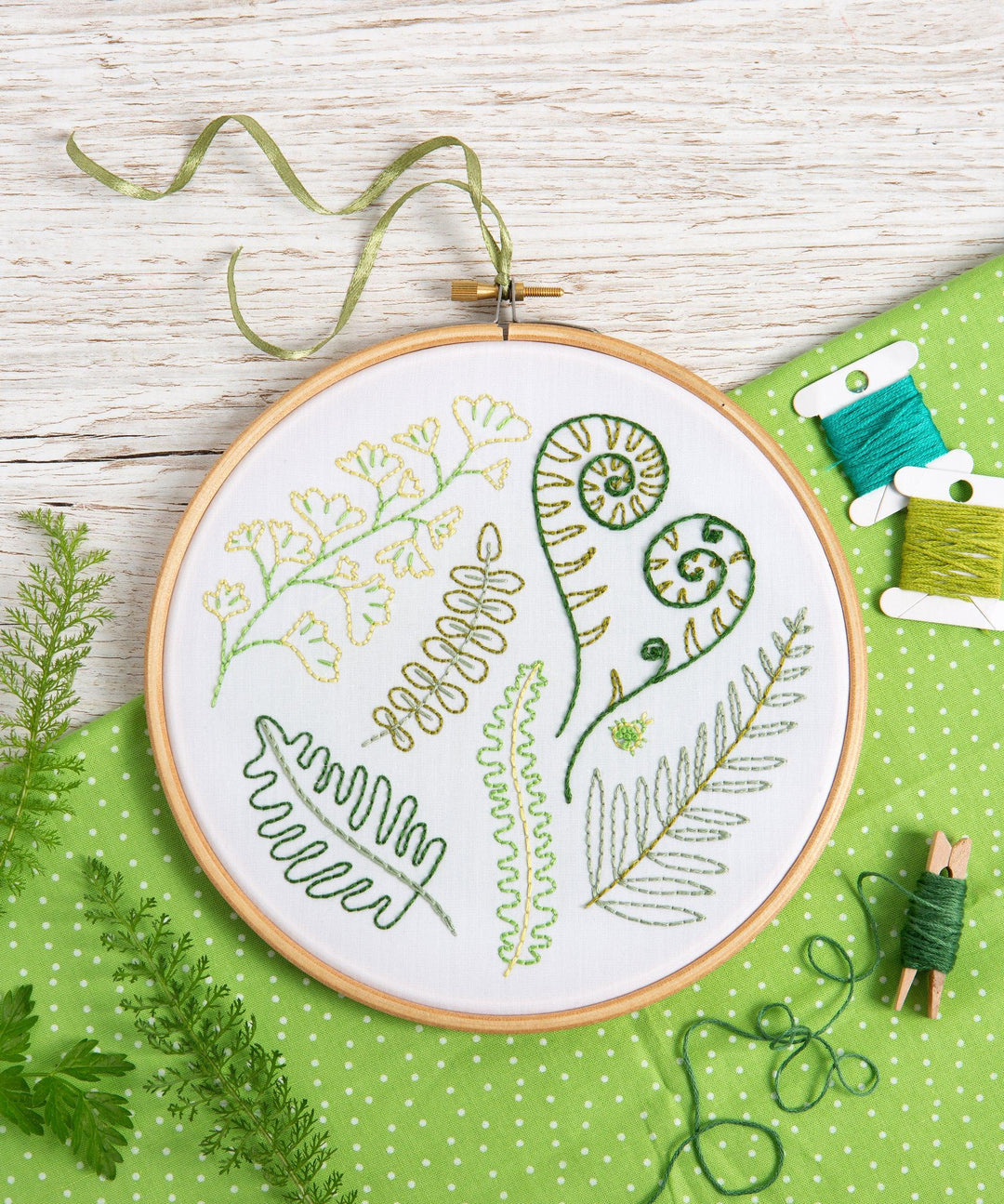 Forest Ferns Embroidery Kit-Embroidery-Hawthorn Handmade-Acorns &amp; Twigs