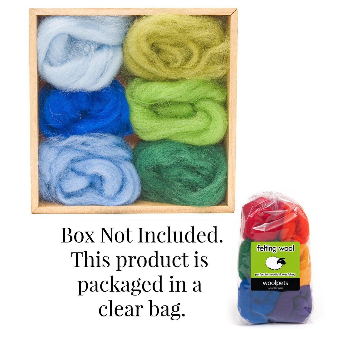 Forest &amp; Sky Corriedale Wool Roving - 6 Pack Assorted-Pre-Packaged Wool Sets-WoolPets-Acorns &amp; Twigs