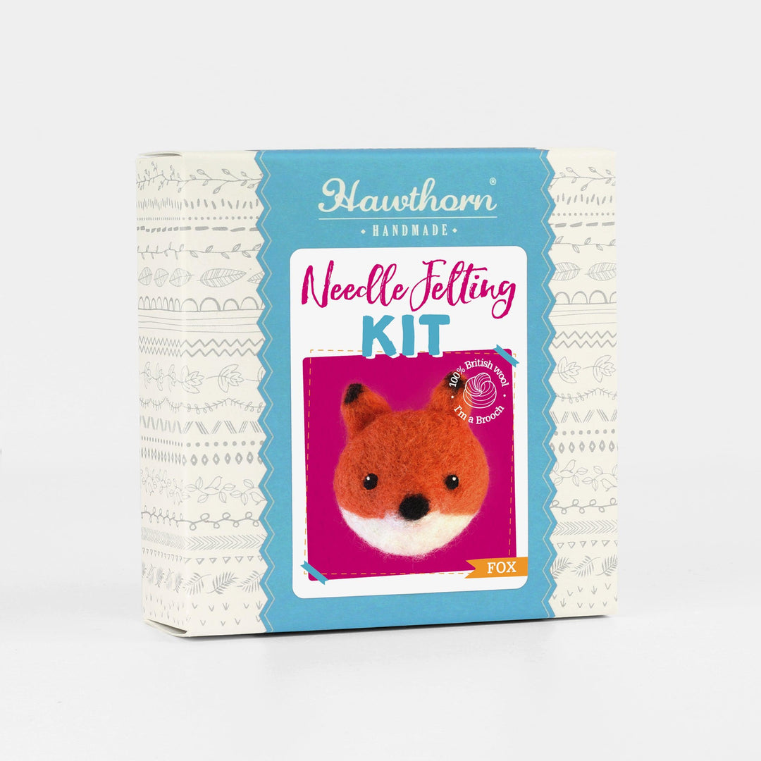 Fox Brooch Felting Kit-Needle Felting-Hawthorn Handmade-Acorns &amp; Twigs