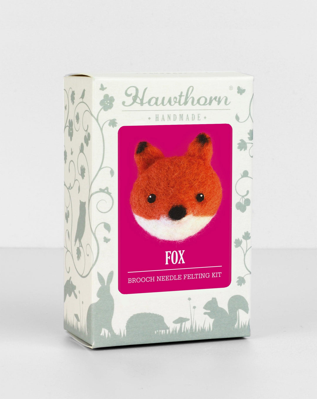 Fox Brooch Felting Kit-Needle Felting-Hawthorn Handmade-Acorns &amp; Twigs