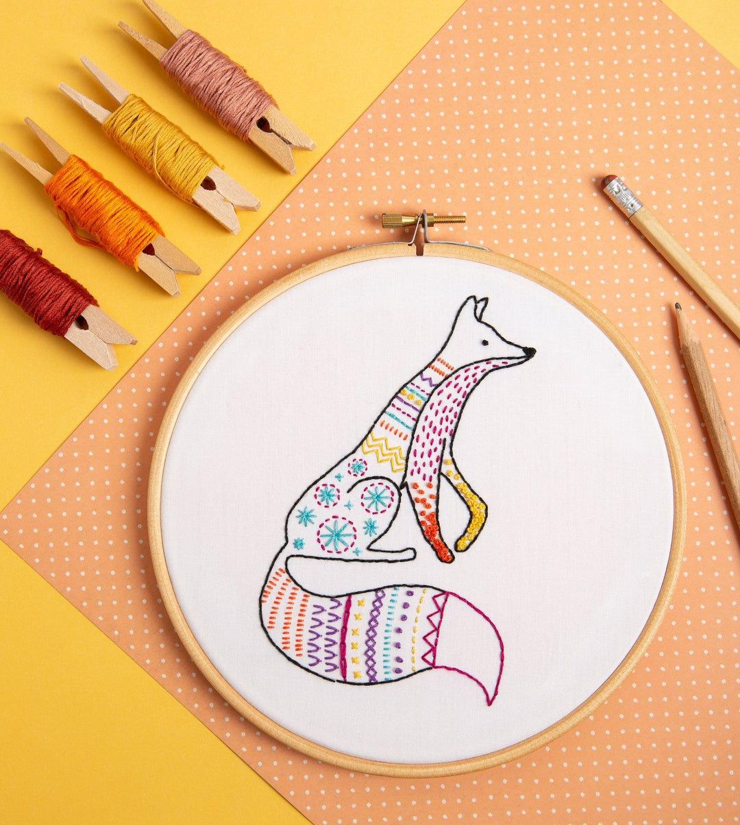 Fox Embroidery Kit-Embroidery-Hawthorn Handmade-Acorns &amp; Twigs