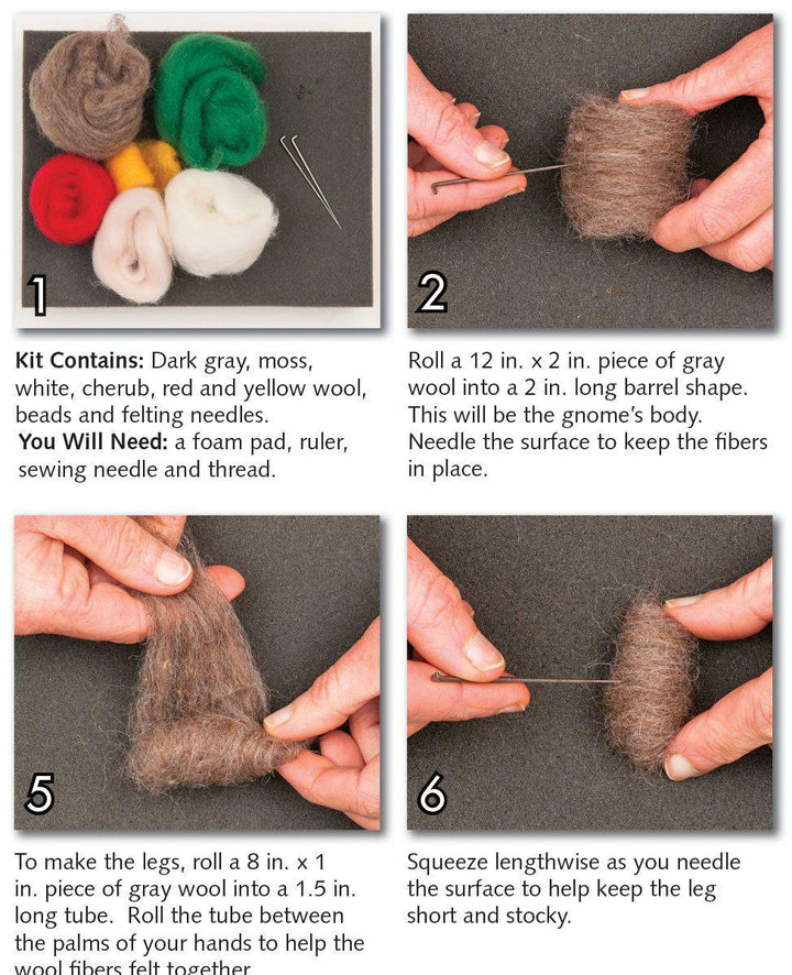 Gnome Needle Felting Kit - Intermediate-Needle Felting-WoolPets-Acorns &amp; Twigs