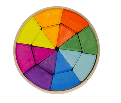 Goethe Color Circle, 16 puzzle pieces-Wooden Blocks-PoppyBabyCo-Acorns & Twigs
