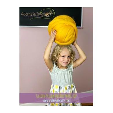 Golden Yellow - Top-South American Merino Top-Acorns &amp; Twigs-Acorns &amp; Twigs