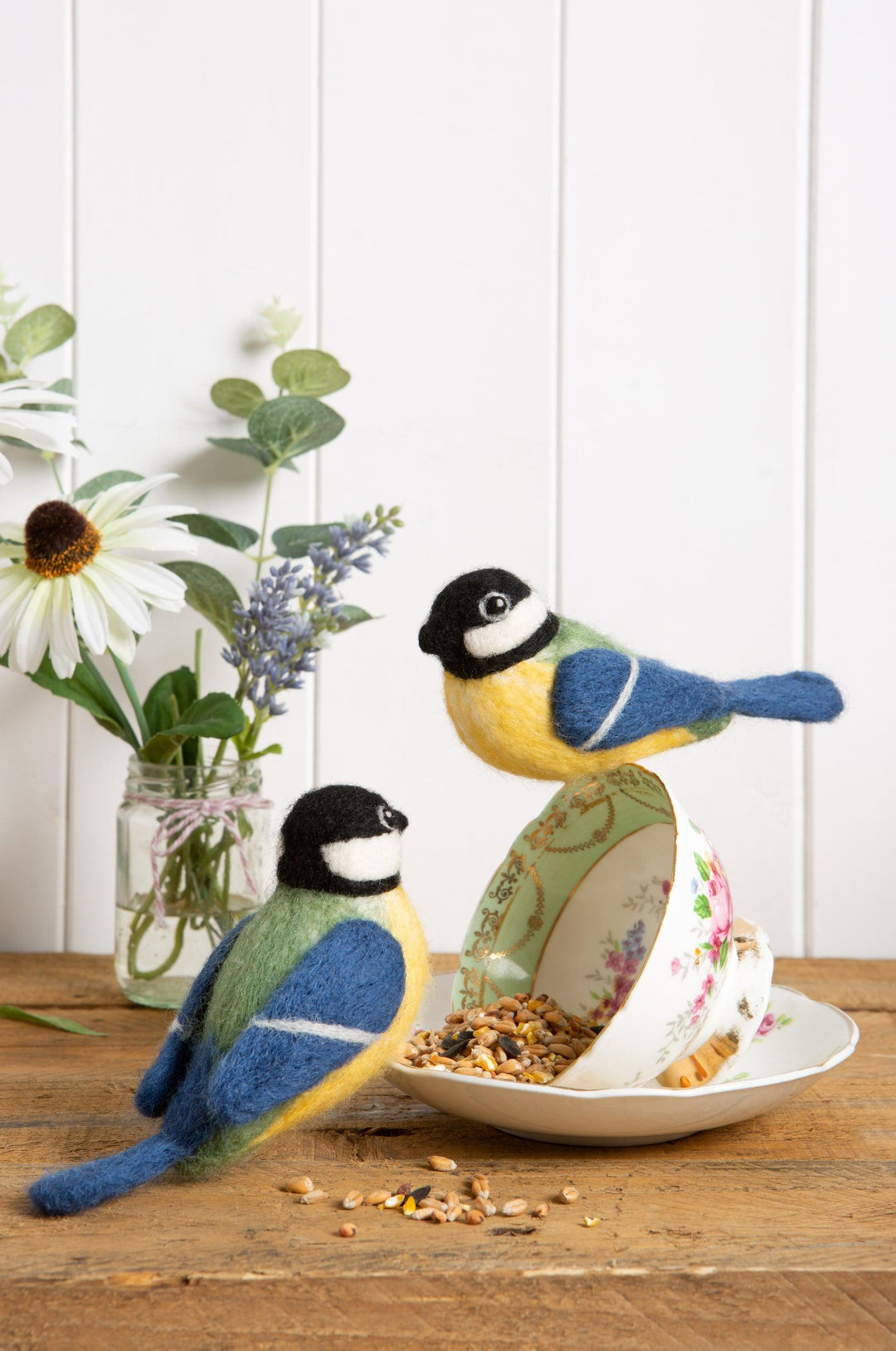 Great Tits Needle Felting Kit-Needle Felting-Hawthorn Handmade-Acorns &amp; Twigs