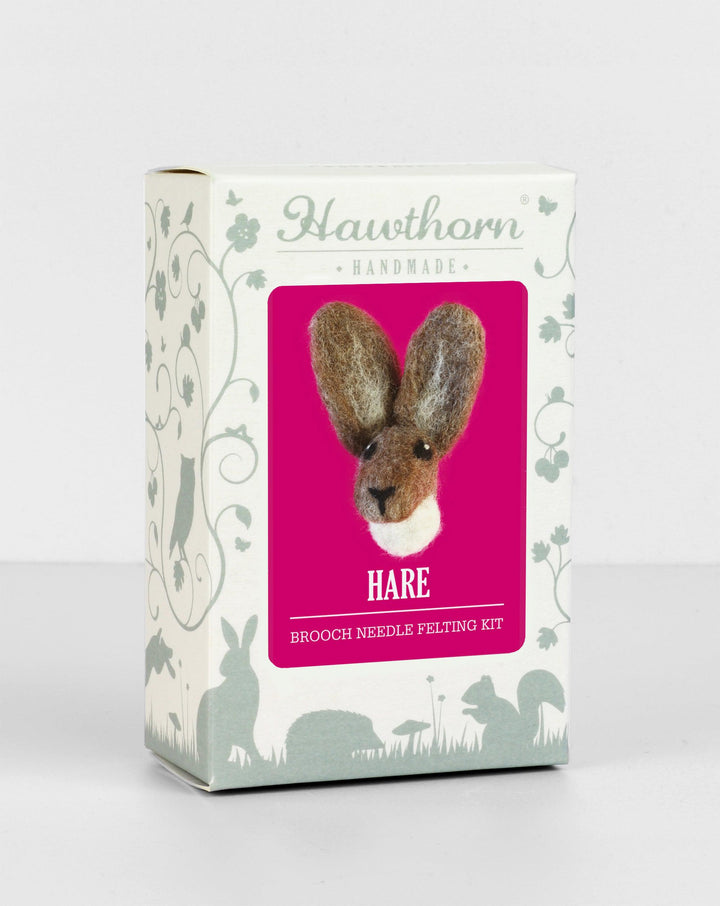 Hare Brooch Felting Kit-Needle Felting-Hawthorn Handmade-Acorns &amp; Twigs