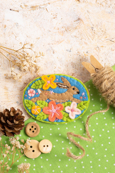 Hare Felt Craft Kit (Brooch)-Felt Craft-Hawthorn Handmade-Acorns & Twigs