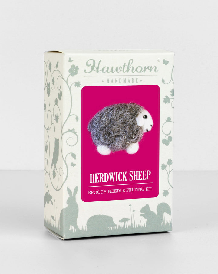 Herdwick Sheep Brooch Felting Kit-Needle Felting-Hawthorn Handmade-Acorns &amp; Twigs