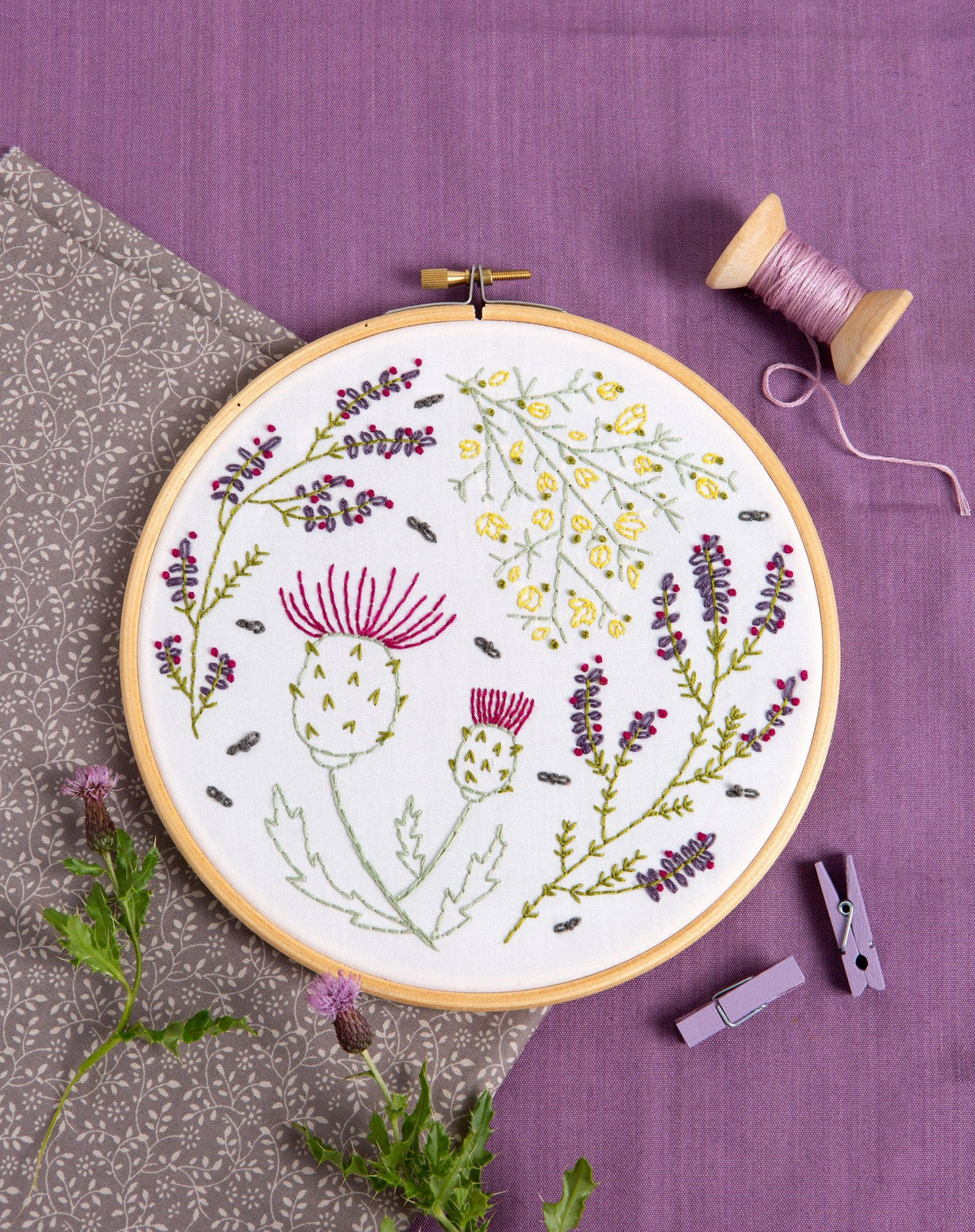 Highland Heathers Embroidery Kit-Embroidery-Hawthorn Handmade-Acorns & Twigs