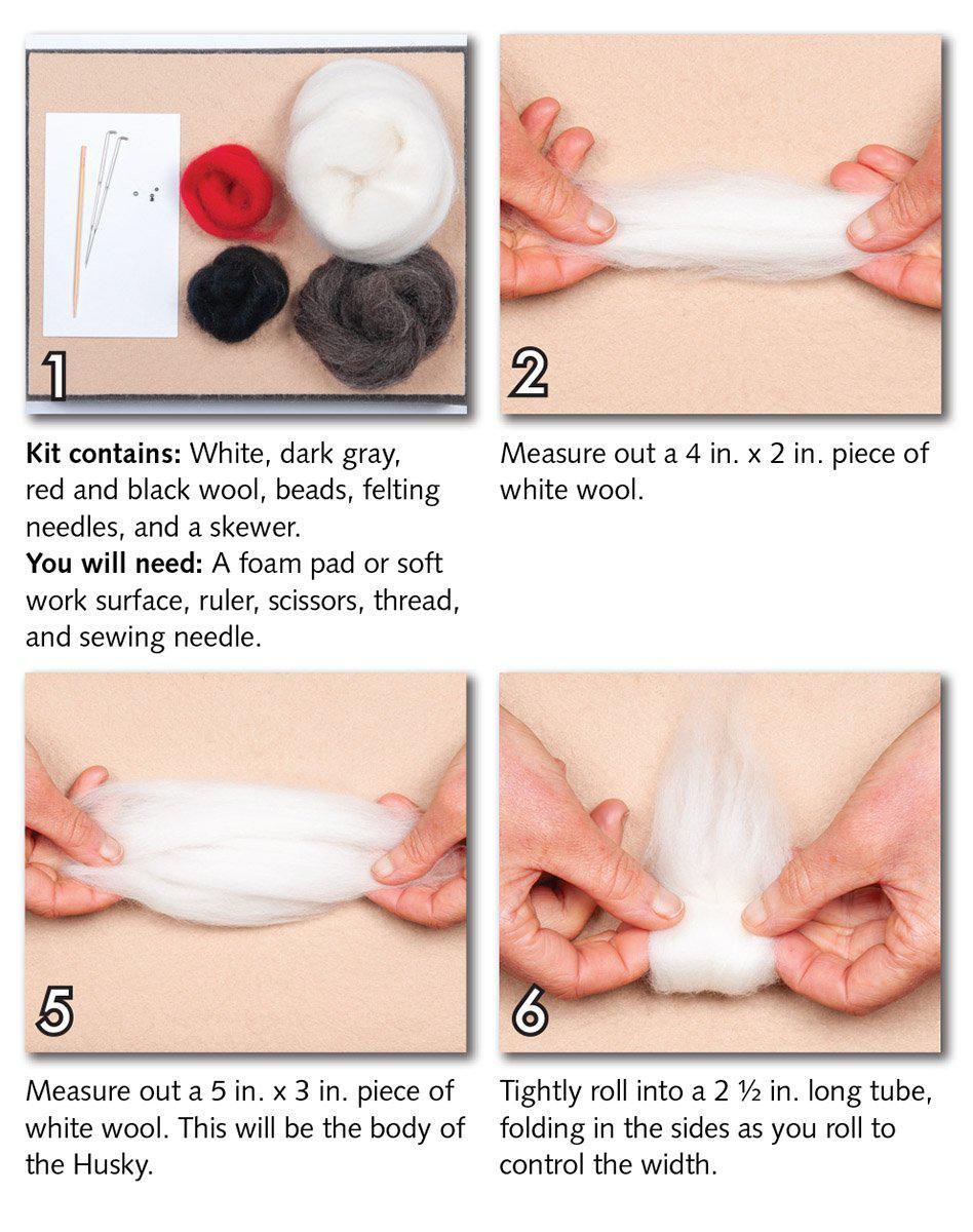 Husky Needle Felting Kit - Intermediate-Needle Felting-WoolPets-Acorns &amp; Twigs