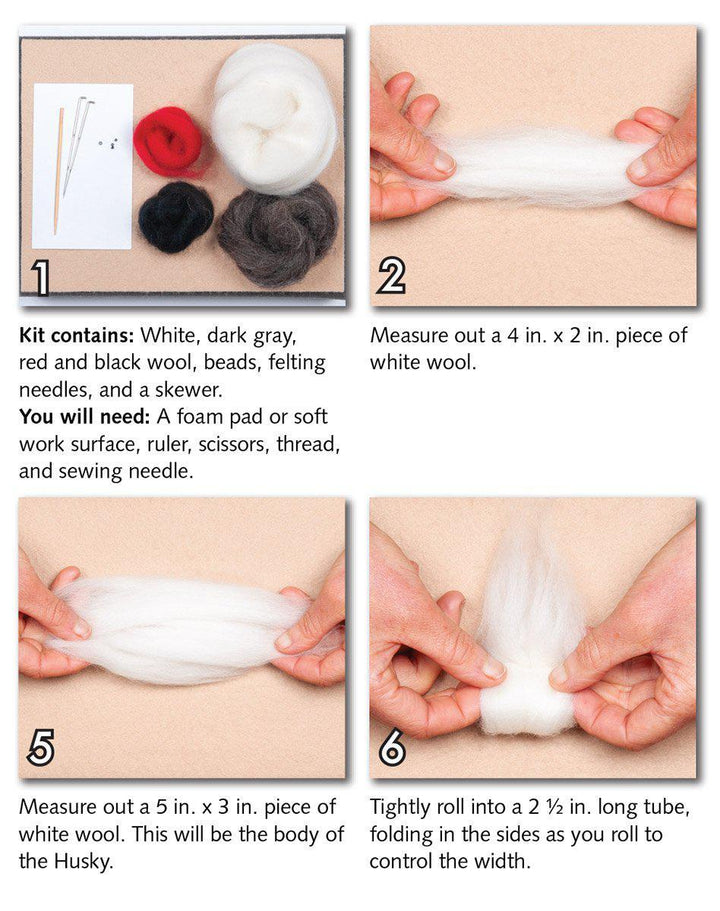 Husky Needle Felting Kit - Intermediate-Needle Felting-WoolPets-Acorns &amp; Twigs
