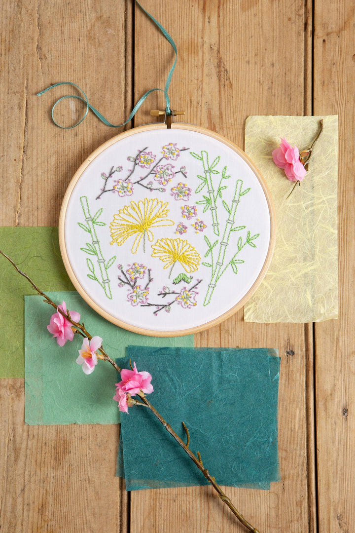 Japanese Garden Embroidery Kit-Embroidery-Hawthorn Handmade-Acorns &amp; Twigs