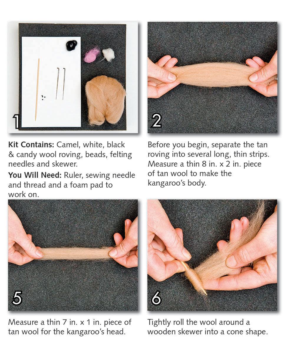 Kangaroo Needle Felting Kit - Intermediate-Needle Felting-WoolPets-Acorns &amp; Twigs