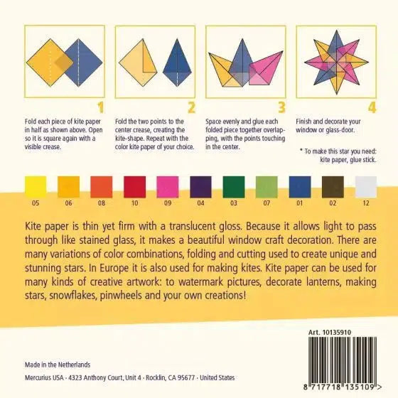 Kite Paper 6.3"x6.3" 1 Block of 100 Sheets-Paper-Mercurius-Acorns &amp; Twigs