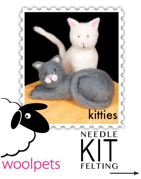 Kitties Needle Felting Kit - EASY-Needle Felting-WoolPets-Acorns & Twigs