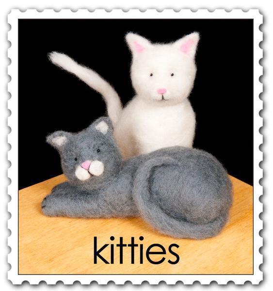 Kitties Needle Felting Kit - EASY-Needle Felting-WoolPets-Acorns & Twigs