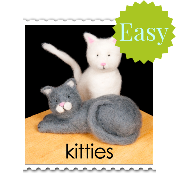 Kitties Needle Felting Kit - EASY-Needle Felting-WoolPets-Acorns & Twigs