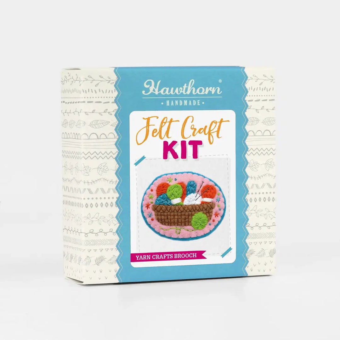 Knitting Basket - Felt Craft Brooch Kit-Felt Craft-Hawthorn Handmade-Acorns &amp; Twigs