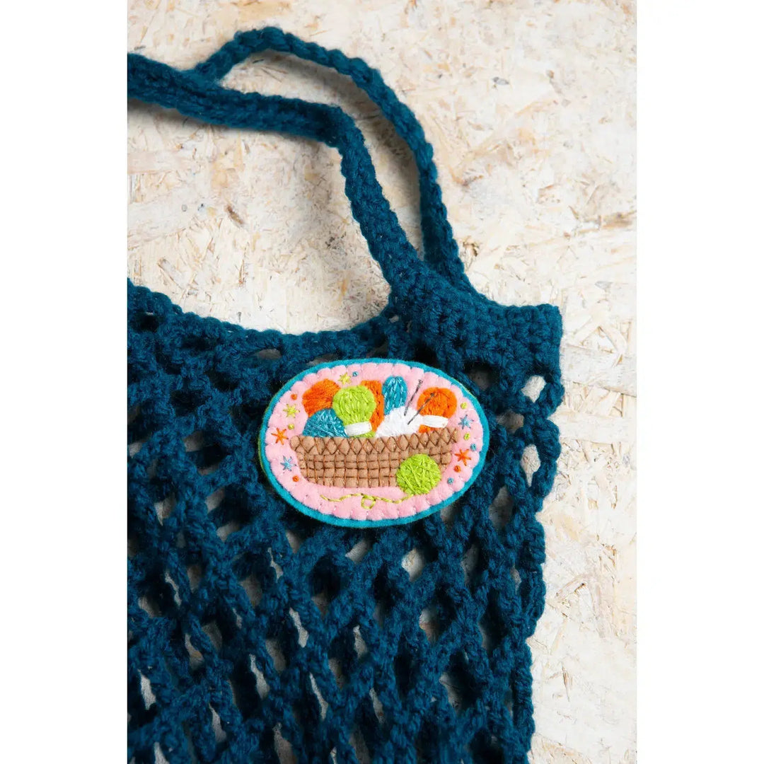 Knitting Basket - Felt Craft Brooch Kit-Felt Craft-Hawthorn Handmade-Acorns &amp; Twigs