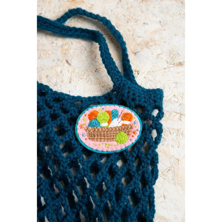 Knitting Basket - Felt Craft Brooch Kit-Felt Craft-Hawthorn Handmade-Acorns &amp; Twigs