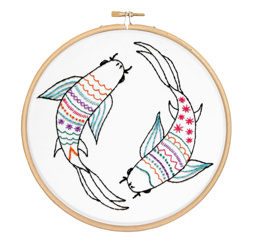 Koi Carp Embroidery Kit-Embroidery-Hawthorn Handmade-Acorns &amp; Twigs
